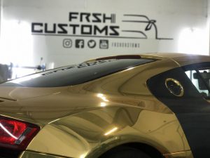 Audi R8 wrapped in Gold Chrome - Image 05