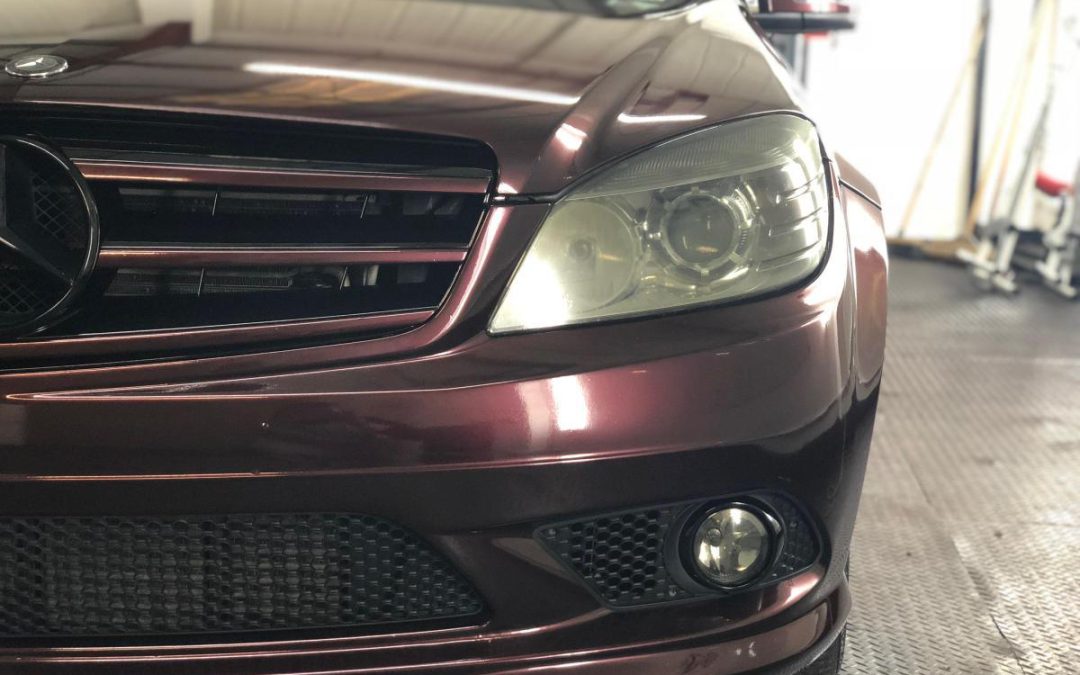 Mercedes C Class wrapped in Black Rose