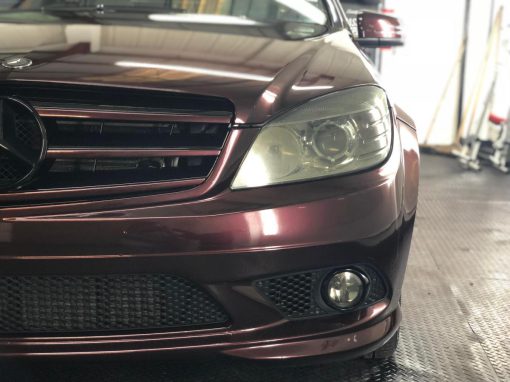 Mercedes C Class wrapped in Black Rose