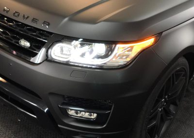 A matte-wrapped vehicle