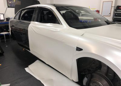 Bentley Flying Spur wrapped in Avery Satin Pearl White - Image 02