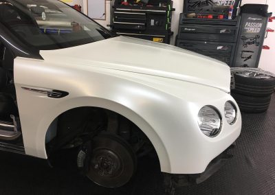 Bentley Flying Spur wrapped in Avery Satin Pearl White - Image 04