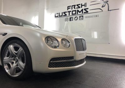 Bentley Flying Spur wrapped in Avery Satin Pearl White - Image 12