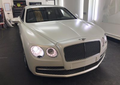 Satin Pearl White Bentley Flying Spur