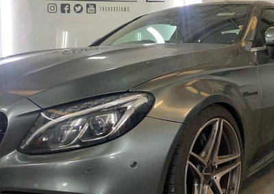 Mercedes C63 wrapped in Oracal Yellow - Image 01