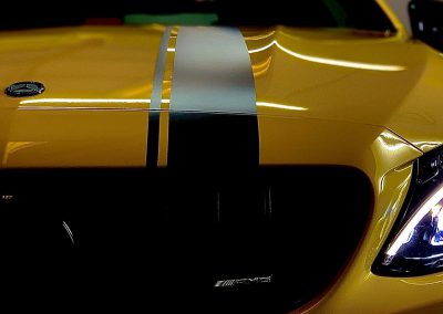 Mercedes C63 wrapped in Oracal Yellow - Image 03