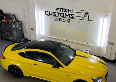 Mercedes C63 wrapped in Oracal Yellow - Image 10