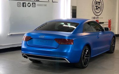 Audi A5 dons a stunning satin blue chrome wrap