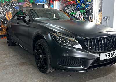 Avery Satin Black Wrap for a Mercedes CLS 500